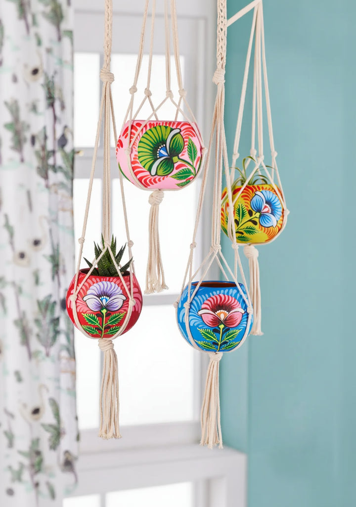 Hand painted Hanging Planter