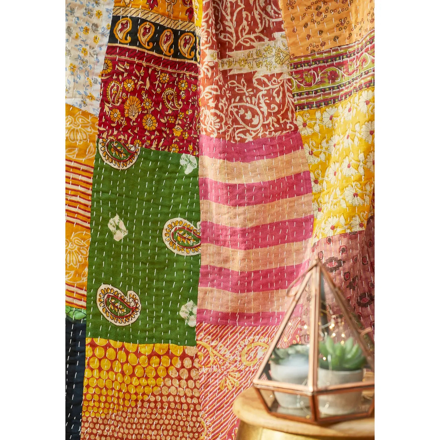 Vintage Kantha Patchwork Throw