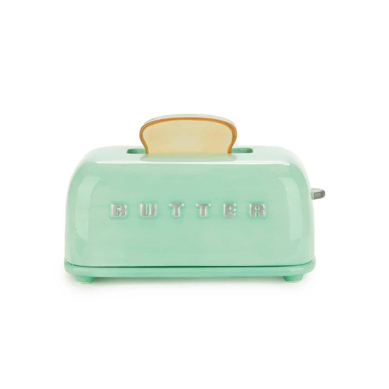 Toasty Ceramic Butter Dish - Turquoise