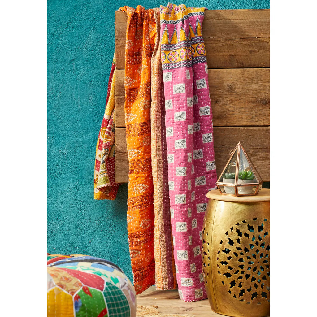 Vintage Kantha Patchwork Throw