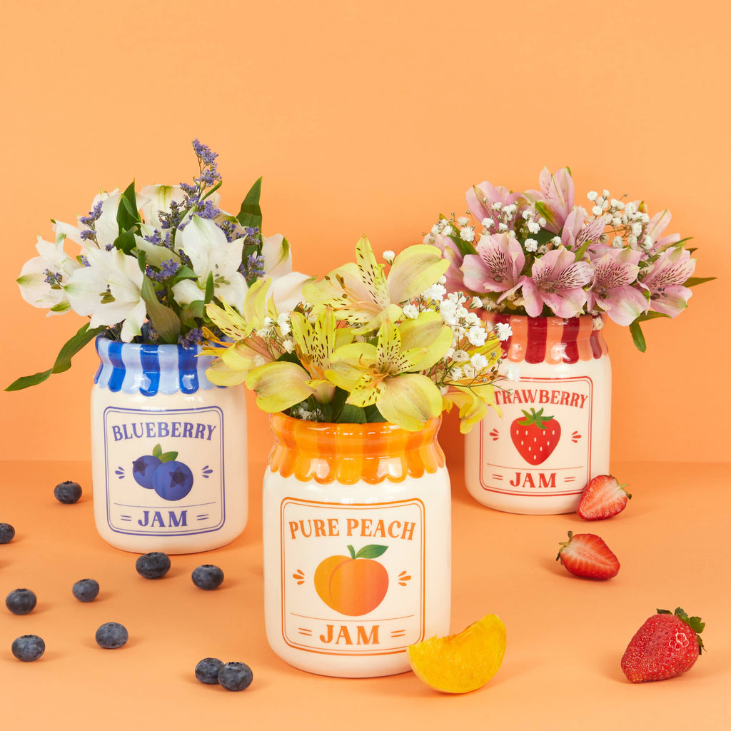 Strawberry Jam Jar Vase