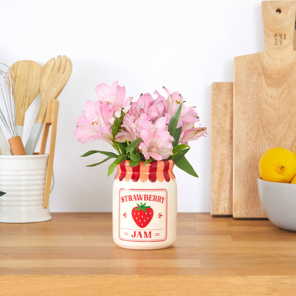 Strawberry Jam Jar Vase