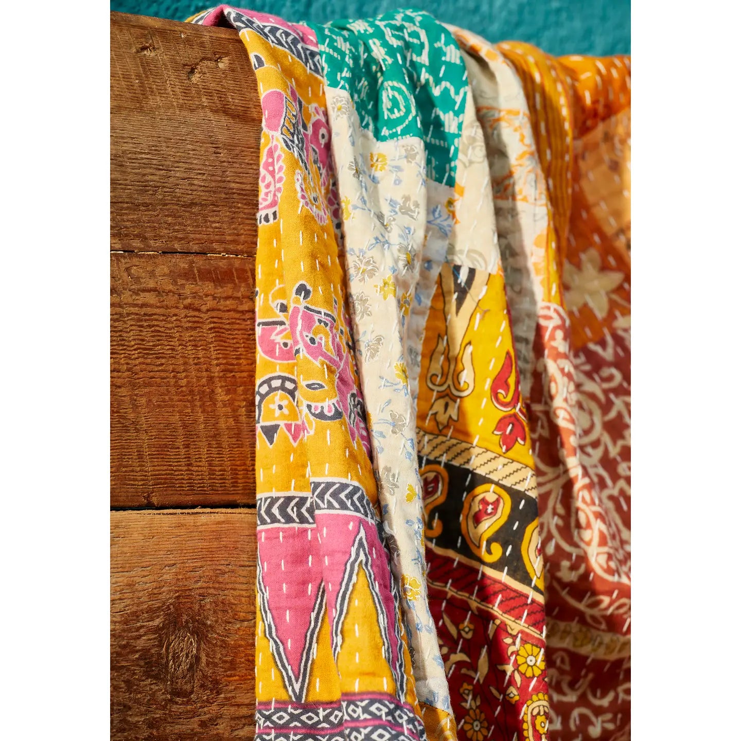Vintage Kantha Patchwork Throw