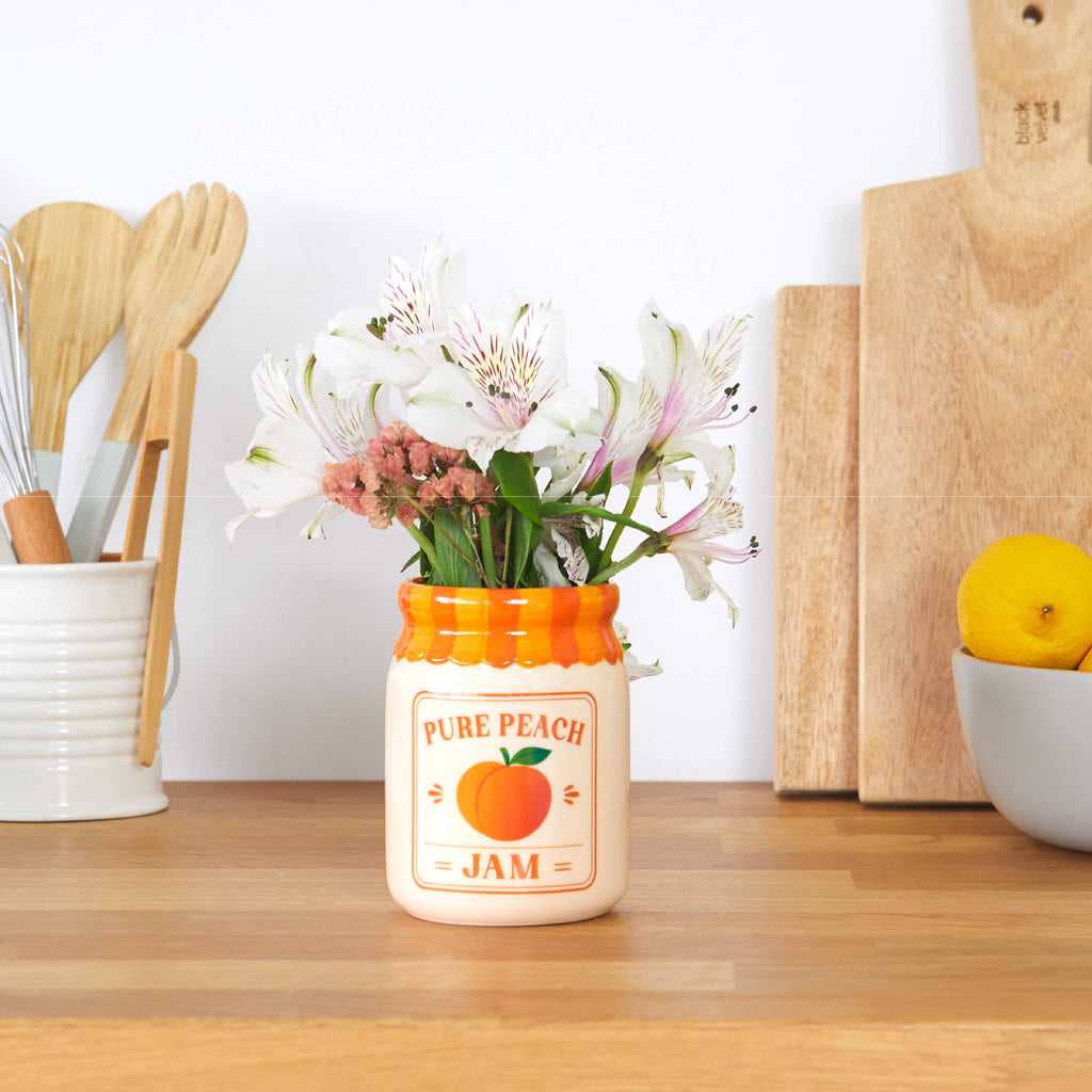 Peach Jam Jar Vase