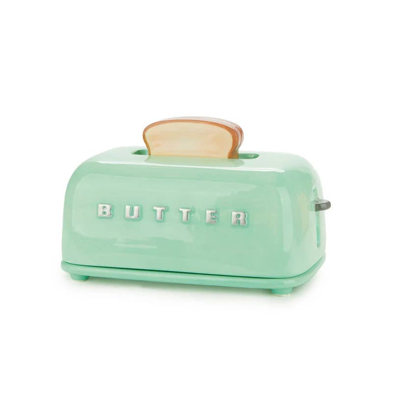 Toasty Ceramic Butter Dish - Turquoise